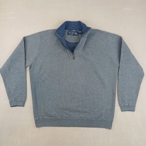 Nat Nast Medium Mens Sweater 1/4 Zip Gray Knit 23x25